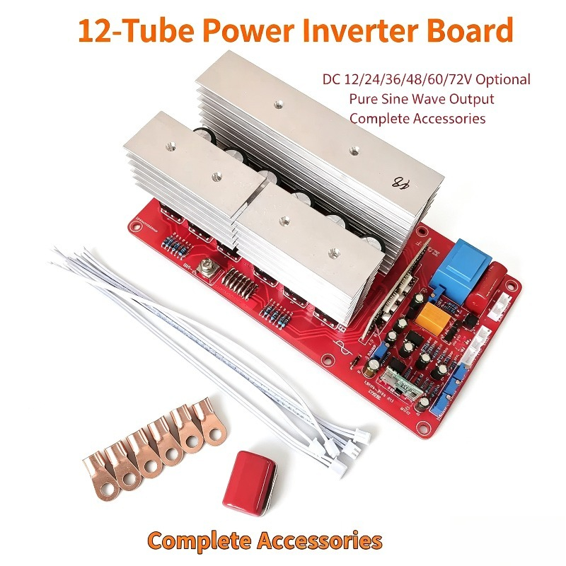 Pure Sine Wave Inverter Board 24V 48V - 12 Tabung, Inverter Gelombang Sinus Murni,